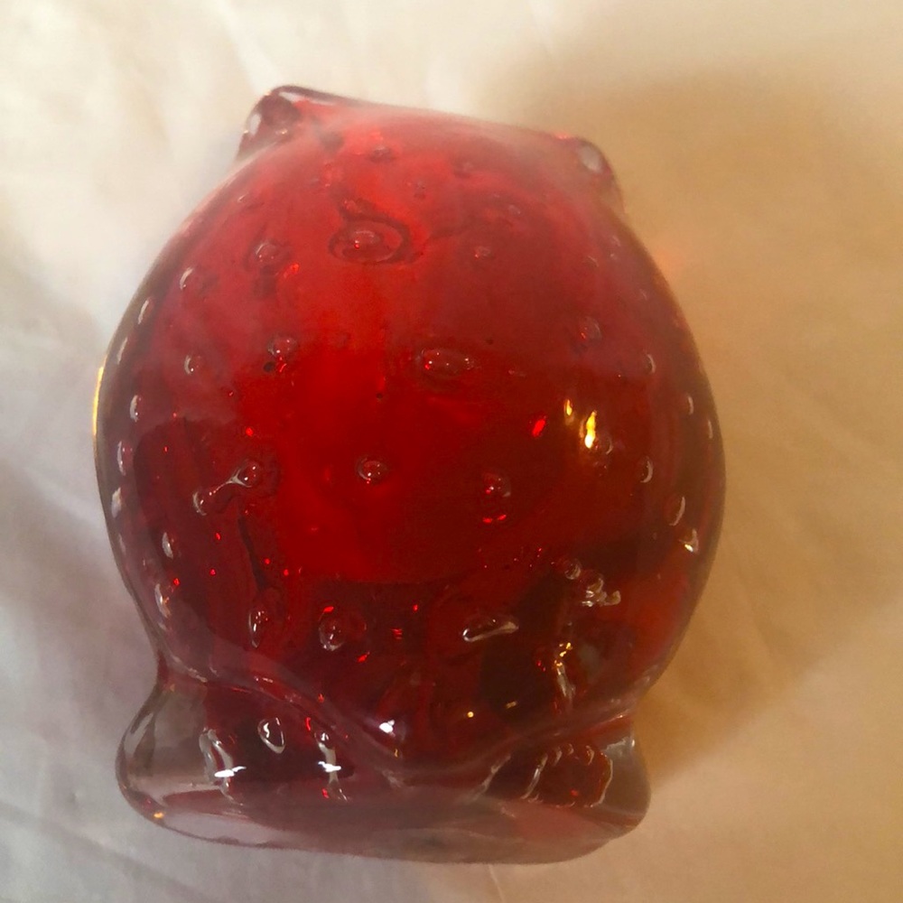 Owl paperweight handmade blown glass EUC 3.5” no chips - Picture 7 of 7